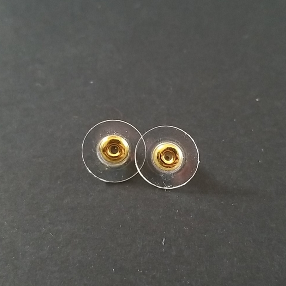 Purple and gold post earrings - Picture 3 of 3